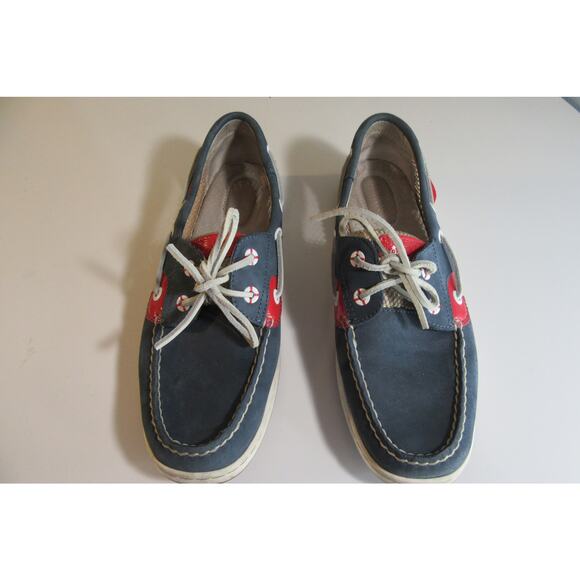 Sperry Top Sider Angelfish Boat Shoe - Flat Heel Red White And Blue Womens 8M - Picture 2 of 11